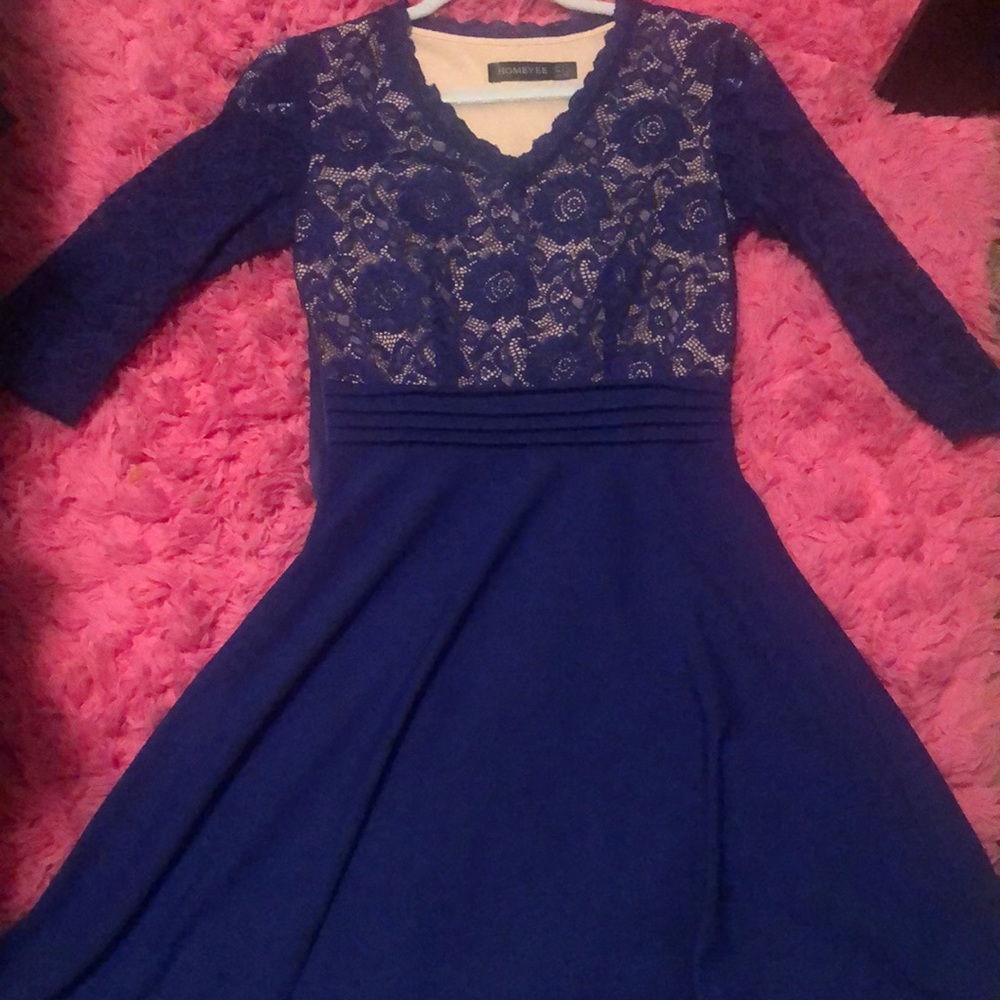 Royal Blue HOMEYEE dress! perfect for homecoming, church, or family events.